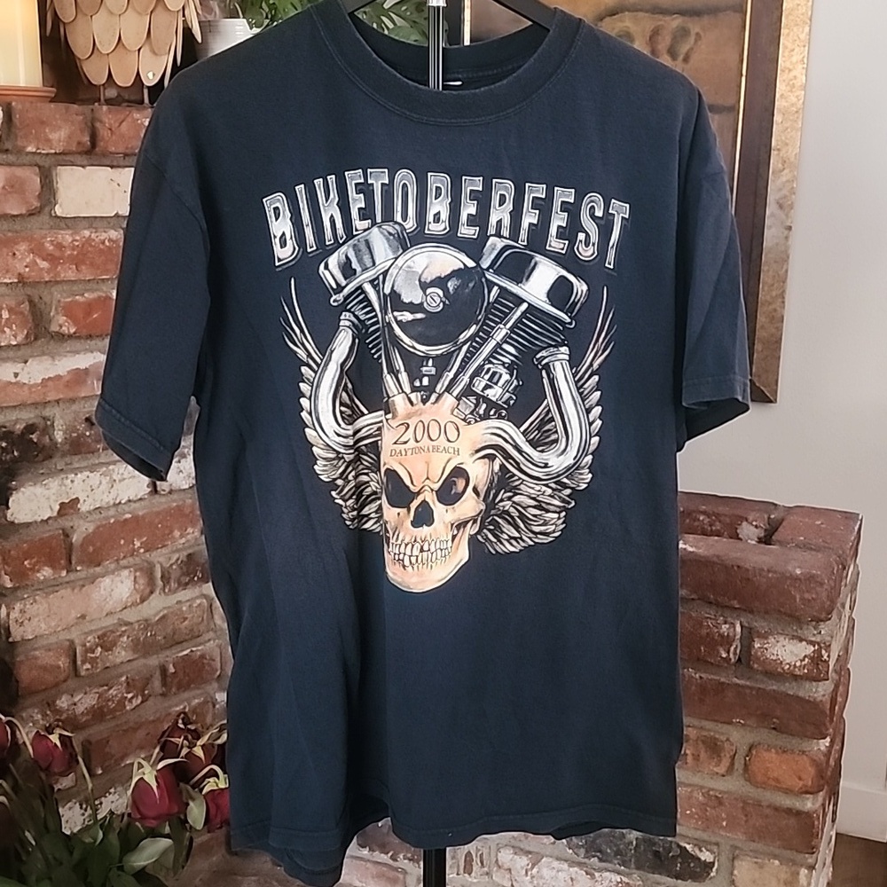 Vintage Y2K Biketoberfest 2000 Daytona Florida Biker Tee Size L